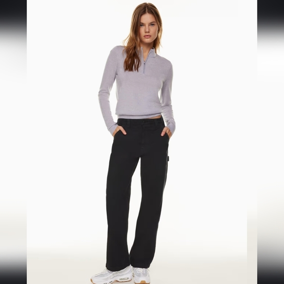 Aritzia Pants - New Aritiza TNA Greenwich Pant High-waisted carpenter twill pants 6 Black